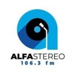 Logo da emissora Radio Alfa Stereo 106.3 FM