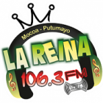 Logo da emissora Radio La Reina 106.3 FM