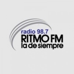 Logo da emissora Radio Ritmo Universal 98.7 FM