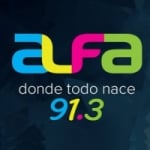 Logo da emissora Radio Alfa 91.3 FM