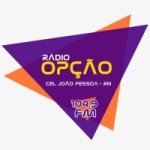 Logo da emissora Rádio Opção 104.9 FM
